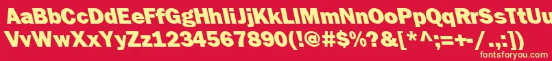 FrankfurtbackslantheavyRegular Font – Yellow Fonts on Red Background