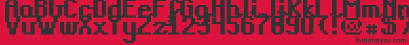 Teacpb Font – Black Fonts on Red Background