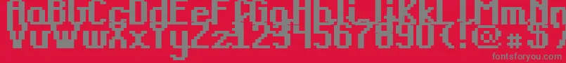 Teacpb Font – Gray Fonts on Red Background