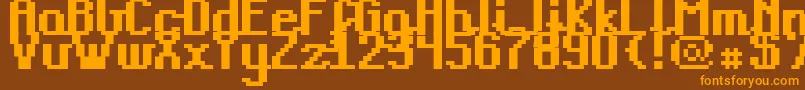 Шрифт Teacpb – оранжевые шрифты на коричневом фоне