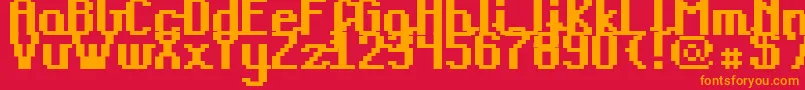 Teacpb Font – Orange Fonts on Red Background