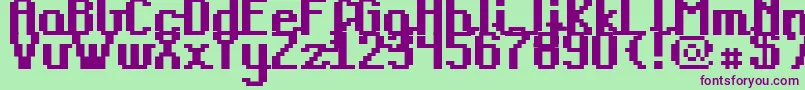 Teacpb Font – Purple Fonts on Green Background