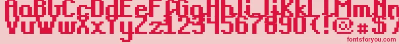 Teacpb Font – Red Fonts on Pink Background