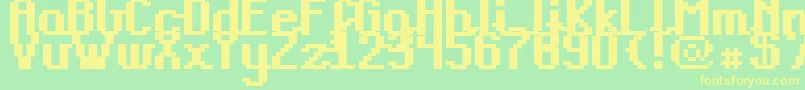 Teacpb Font – Yellow Fonts on Green Background