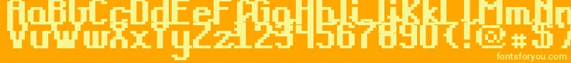 Fonte Teacpb – fontes amarelas em um fundo laranja