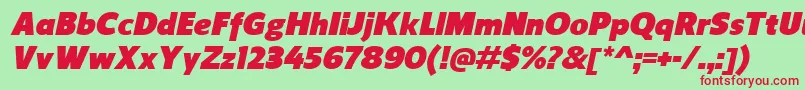 ReganUltraitalic Font – Red Fonts on Green Background