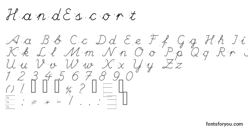 Police HandEscort - Alphabet, Chiffres, Caractères Spéciaux