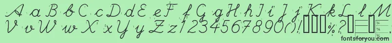 フォントHandEscort – 緑の背景に黒い文字