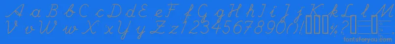 HandEscort Font – Gray Fonts on Blue Background