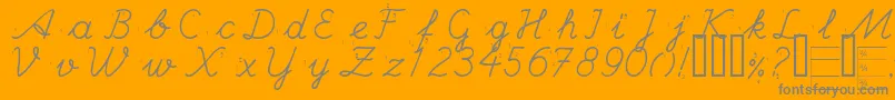 HandEscort-Schriftart – Graue Schriften auf orangefarbenem Hintergrund