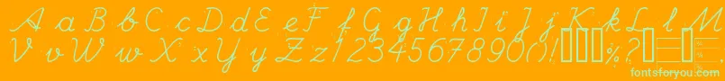 HandEscort Font – Green Fonts on Orange Background