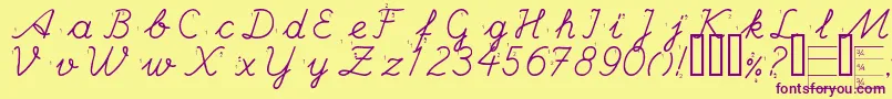 HandEscort Font – Purple Fonts on Yellow Background