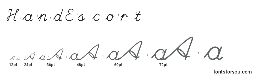Размеры шрифта HandEscort