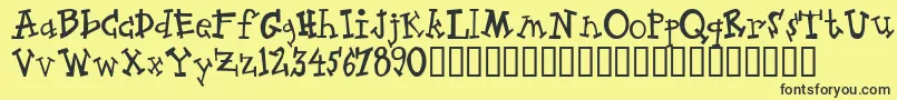 Zeppelin Font – Black Fonts on Yellow Background