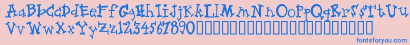 Zeppelin Font – Blue Fonts on Pink Background