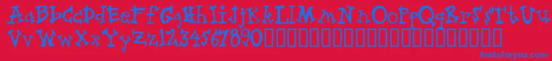 Zeppelin Font – Blue Fonts on Red Background