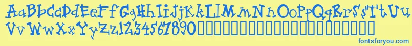 Zeppelin Font – Blue Fonts on Yellow Background