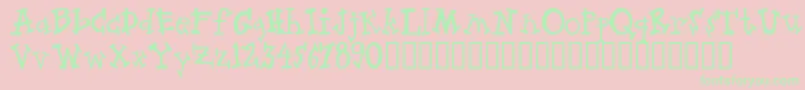 Zeppelin Font – Green Fonts on Pink Background