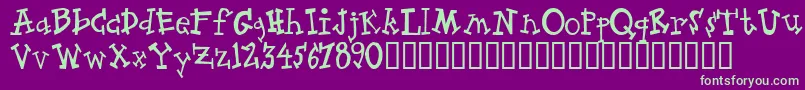 Zeppelin Font – Green Fonts on Purple Background