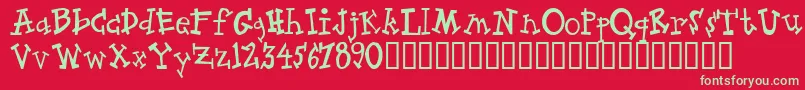 Zeppelin Font – Green Fonts on Red Background