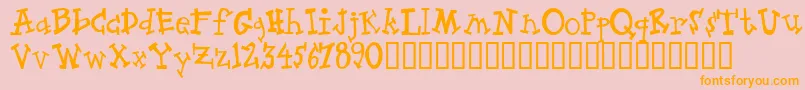 Zeppelin Font – Orange Fonts on Pink Background