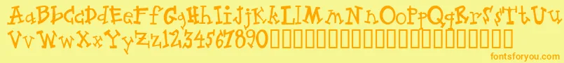 Zeppelin Font – Orange Fonts on Yellow Background