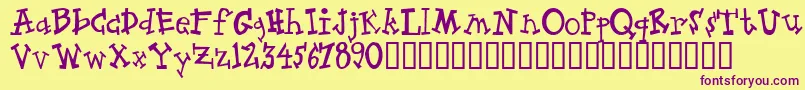 Zeppelin Font – Purple Fonts on Yellow Background