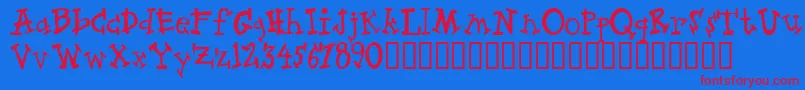 Zeppelin Font – Red Fonts on Blue Background