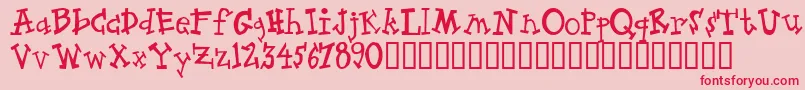 Zeppelin Font – Red Fonts on Pink Background