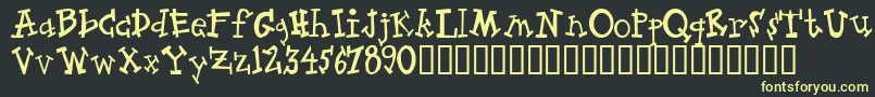 Zeppelin Font – Yellow Fonts on Black Background