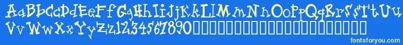 Zeppelin Font – Yellow Fonts on Blue Background