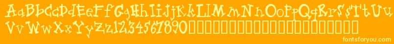 Zeppelin Font – Yellow Fonts on Orange Background