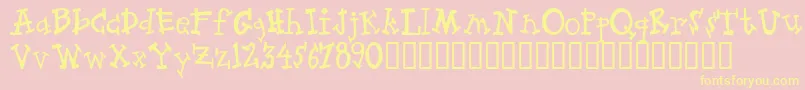 Zeppelin Font – Yellow Fonts on Pink Background