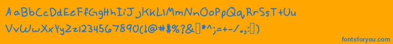 Annekebold Font – Blue Fonts on Orange Background