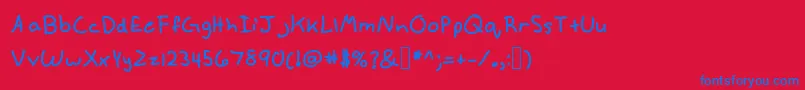 Annekebold Font – Blue Fonts on Red Background