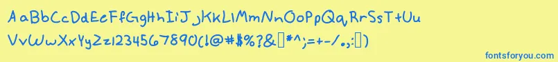 Annekebold Font – Blue Fonts on Yellow Background