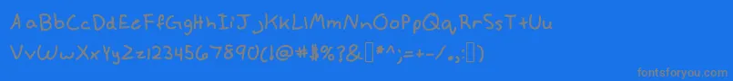 フォントAnnekebold – 青い背景に灰色の文字