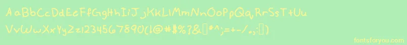 Więcej informacji o czcionce Annekebold Czcionka Annekebold – żółte czcionki na zielonym tle