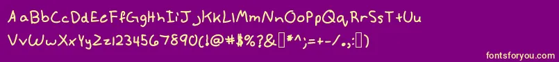 Annekebold-fontti – keltaiset fontit violetilla taustalla