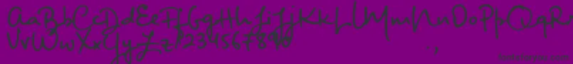 BigRiverScriptSample-Schriftart – Schwarze Schriften auf violettem Hintergrund