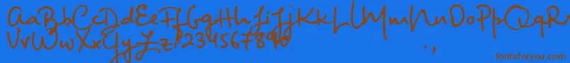 BigRiverScriptSample Font – Brown Fonts on Blue Background