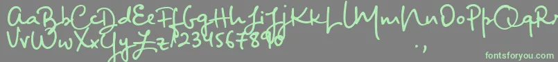 BigRiverScriptSample-Schriftart – Grüne Schriften auf grauem Hintergrund