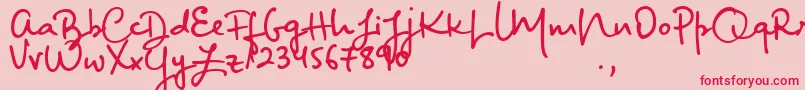 フォントBigRiverScriptSample – ピンクの背景に赤い文字