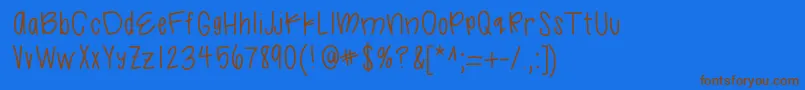 Likelegit Font – Brown Fonts on Blue Background