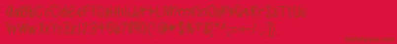 Likelegit Font – Brown Fonts on Red Background