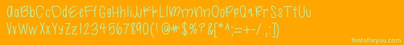 フォントLikelegit – オレンジの背景に緑のフォント