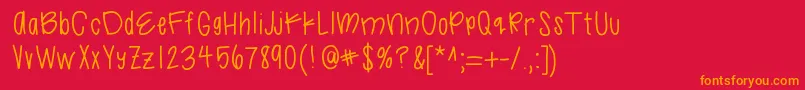 Likelegit-Schriftart – Orangefarbene Schriften auf rotem Hintergrund