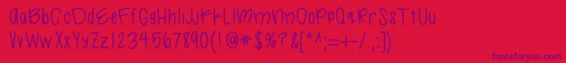 Likelegit-Schriftart – Violette Schriften auf rotem Hintergrund