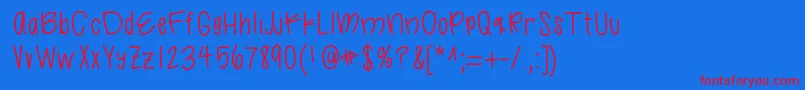 Likelegit Font – Red Fonts on Blue Background