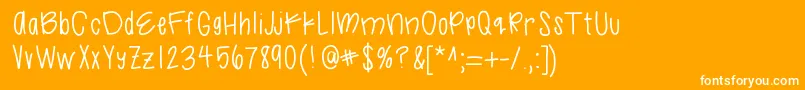 Saiba mais sobre a fonte Likelegit Fonte Likelegit – fontes brancas em um fundo laranja